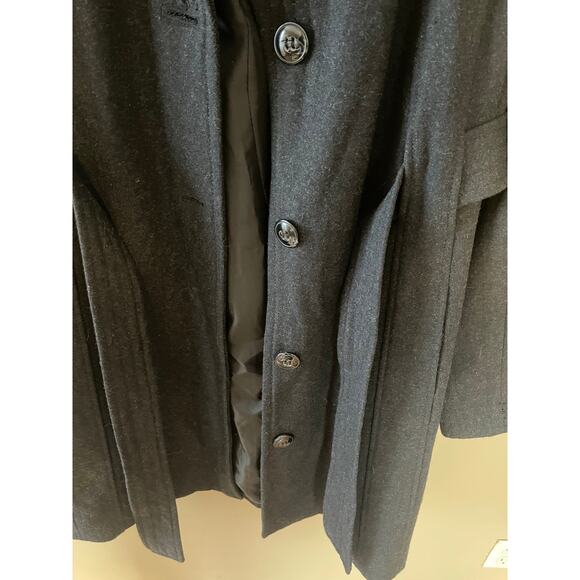 Jones New York Women's Black Midi Wool Blend Peacoat - Picture 2 of 5